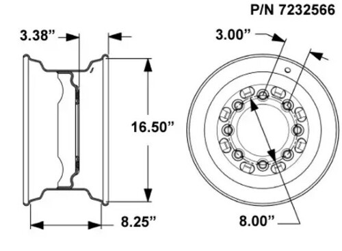 Диск колесный Bobcat 16.5x8.25 (7232566) 7232566